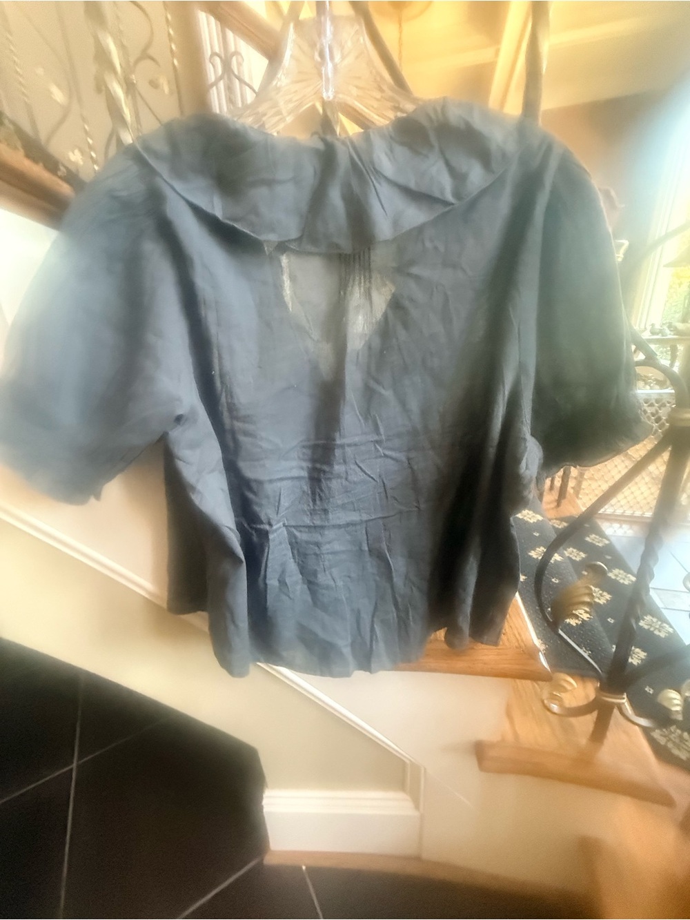 Natural Life NWT Peasant Top. Size S 100%Cotton. Elastic Sleeves. Button front - Picture 6 of 7